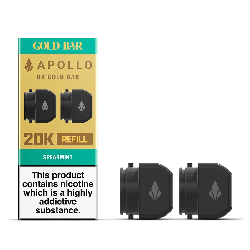 spearmint gold bar vape Gold Bar Spearmint 2ml 20mg (Μέντα) (Disposable)