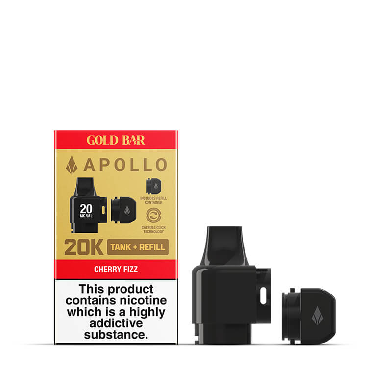 Gold Bar Apollo 5ml Pod & 2ml Refill Combo - Cherry Fizz flavour - Nic Salt  20mg