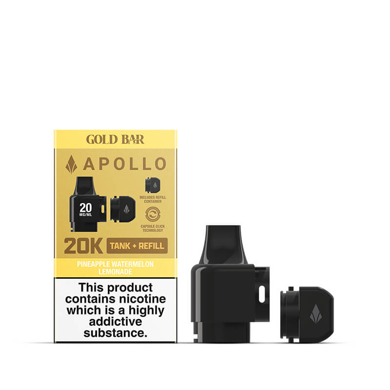 Gold Bar Apollo 5ml Pod & 2ml Refill Combo - Pineapple Watermelon Lemonade  flavour - Nic Salt 20mg