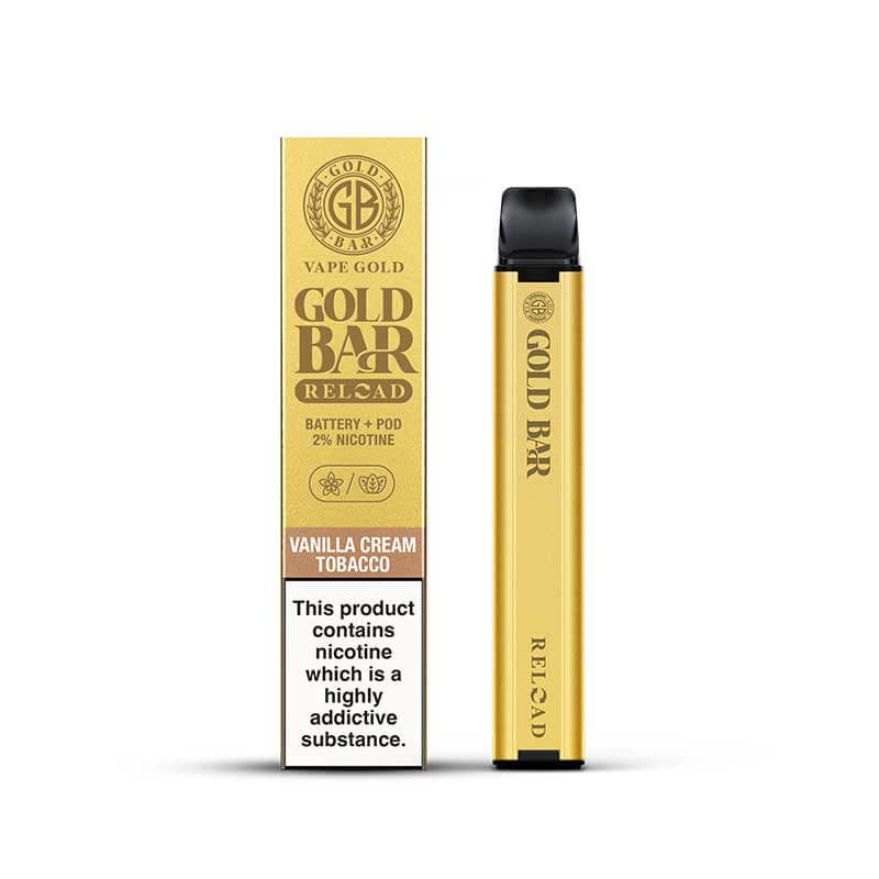 Gold Bar Reload Vanilla Cream Tobacco Prefilled Pod Kit | Gold Bar UK Gold Bar Reload Vanilla Cream Tobacco Prefilled Pod Kit | Gold Bar UK