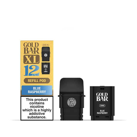Gold Bar XL Blue Raspberry Prefilled Pod & Refill 20mg